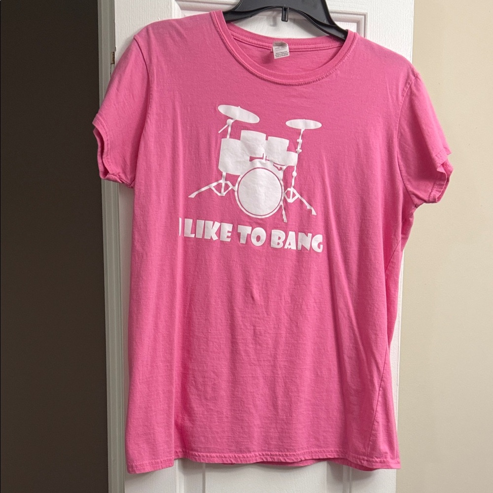 Women’s Pink Graphic 'I Like to Bang' Tee